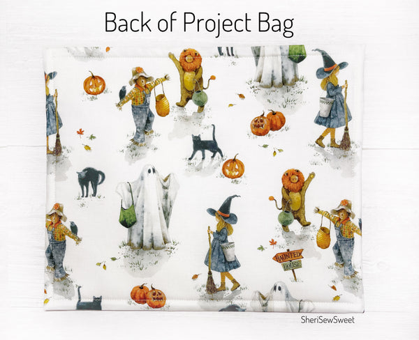 Halloween Cross Stitch Project Bag with Trick or Treat Fabric by Riley Blake Designs