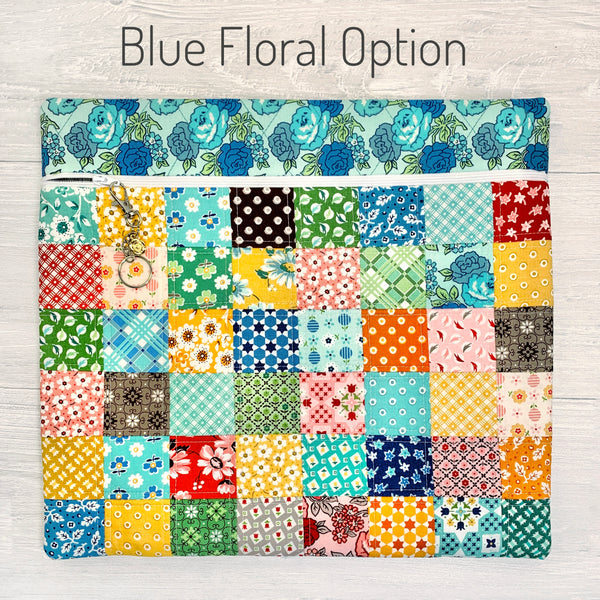 Patchwork Cross Stitch Project Bag with Lori Holt's Flea Market Fabric