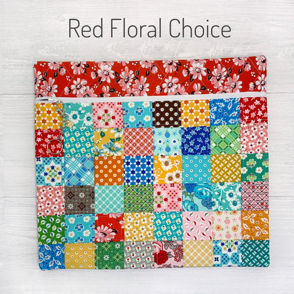 Patchwork Cross Stitch Project Bag with Lori Holt's Flea Market Fabric