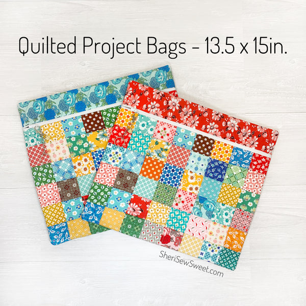 Patchwork Cross Stitch Project Bag with Lori Holt's Flea Market Fabric