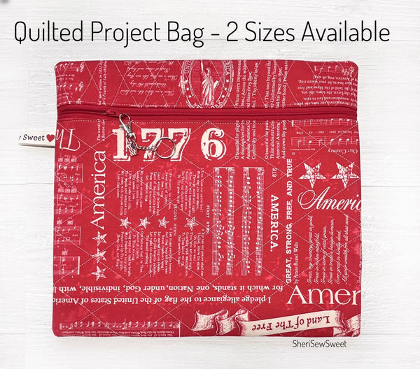 Patriotic Cross Stitch Project Bag w/Americana Fabric by Lori Holt