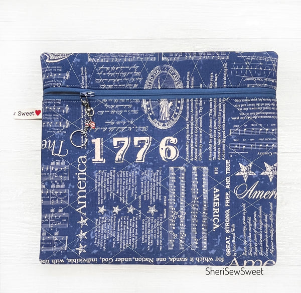 Patriotic Cross Stitch Project Bag w/Americana Fabric by Lori Holt