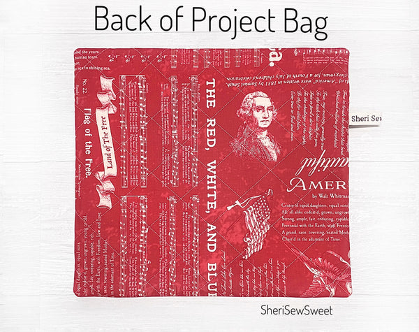 Patriotic Cross Stitch Project Bag w/Americana Fabric by Lori Holt