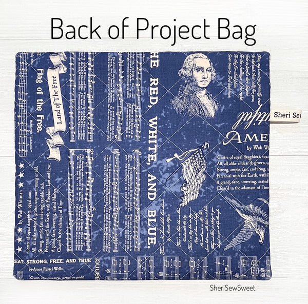 Patriotic Cross Stitch Project Bag w/Americana Fabric by Lori Holt