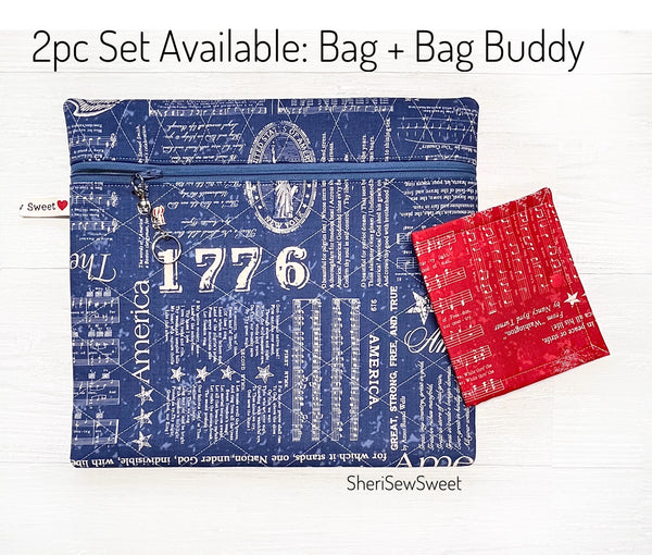 Patriotic Cross Stitch Project Bag w/Americana Fabric by Lori Holt