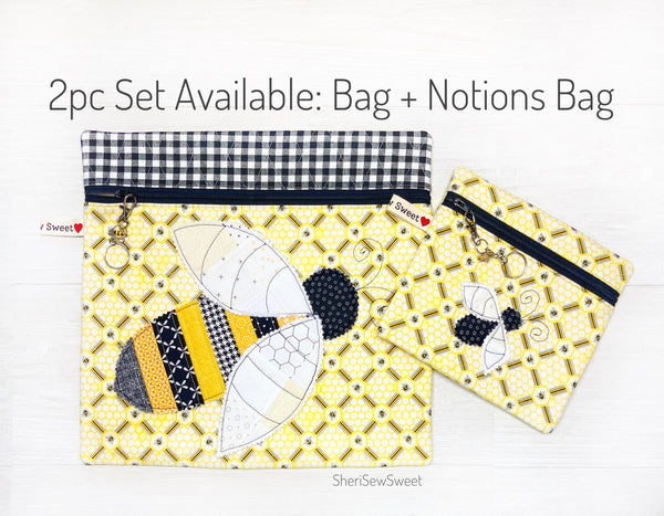 Honey Bees Applique Cross Stitch Project Bag