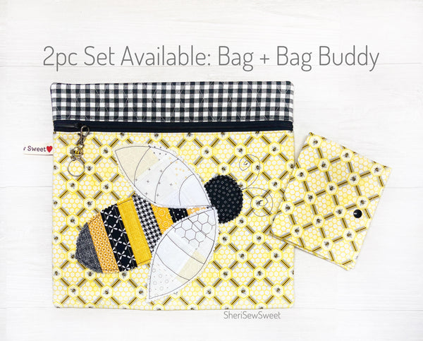 Honey Bees Applique Cross Stitch Project Bag