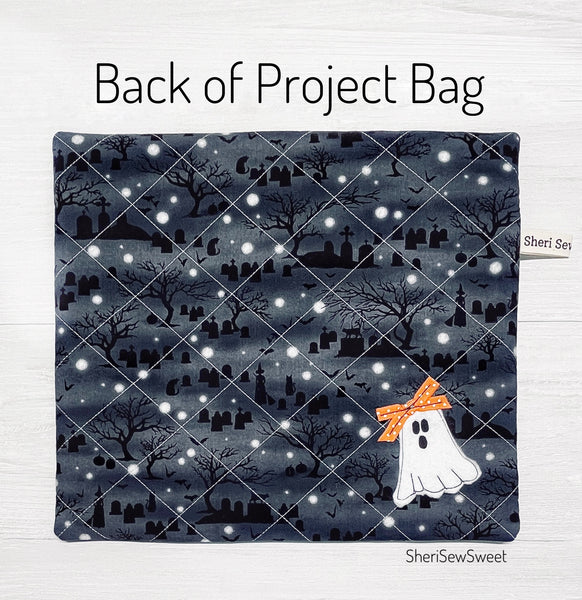 Halloween Ghost Cross Stitch Project Bag