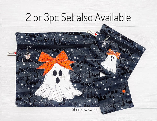 Halloween Ghost Cross Stitch Project Bag