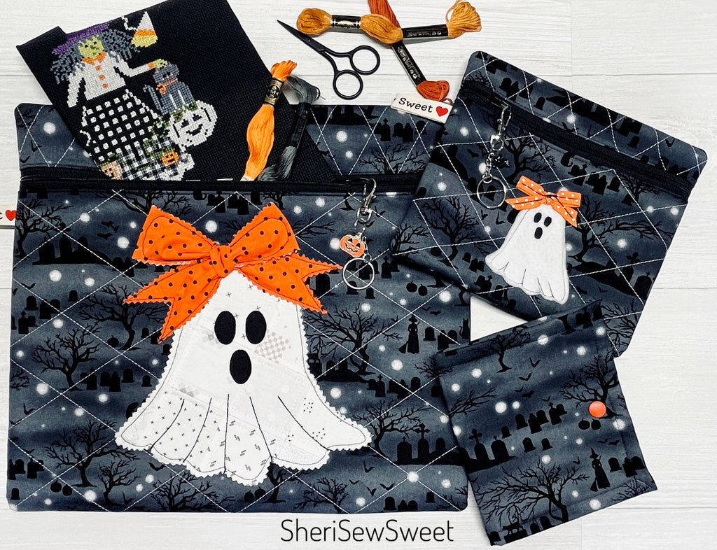 Halloween Ghost Cross Stitch Project Bag