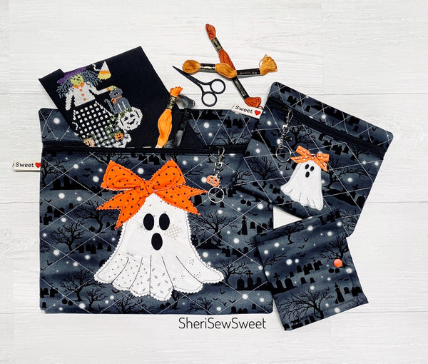 Halloween Ghost Cross Stitch Project Bag
