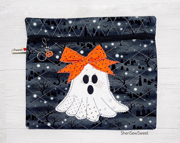 Halloween Ghost Cross Stitch Project Bag