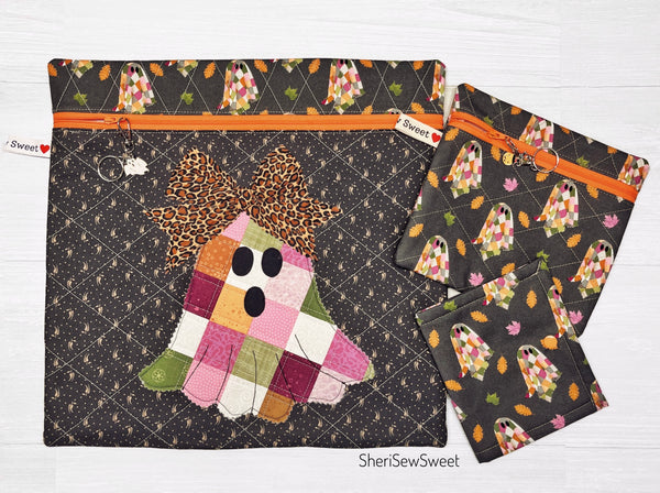 Halloween Ghost Cross Stitch Project Bag