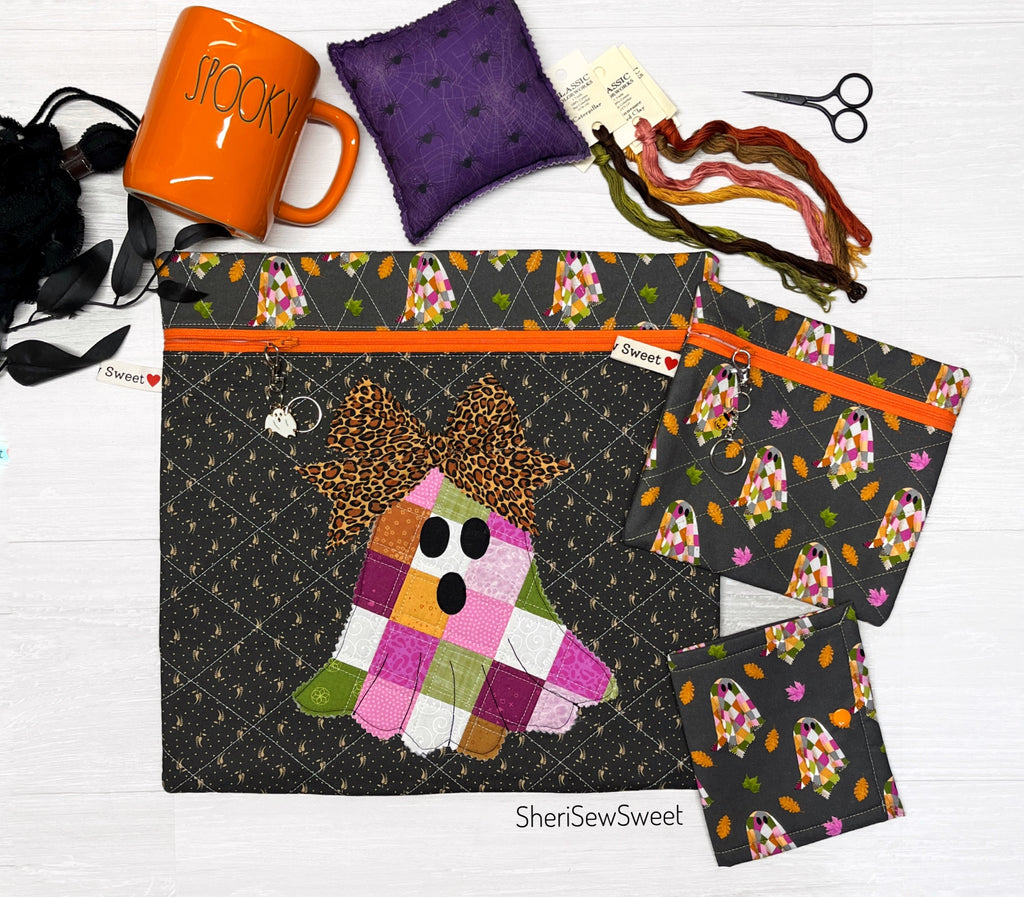 Halloween Ghost Cross Stitch Project Bag
