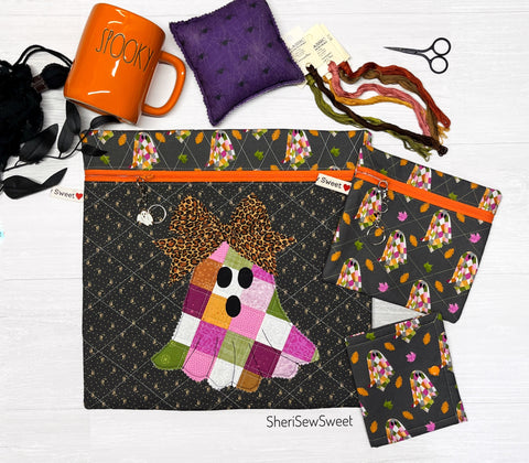 Halloween Ghost Cross Stitch Project Bag