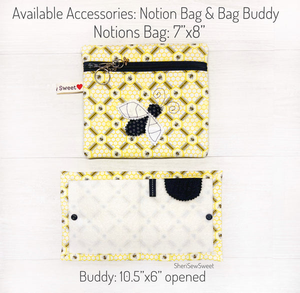 Honey Bees Applique Cross Stitch Project Bag