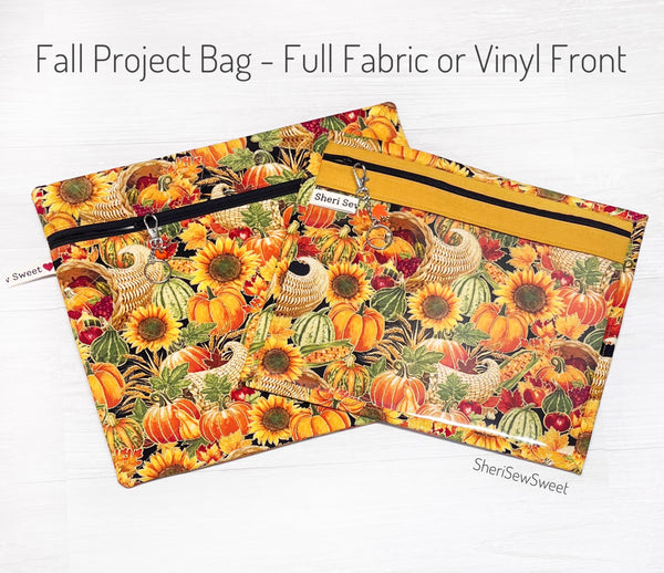 Fall Project Bag - Full Fabric or Vinyl Version