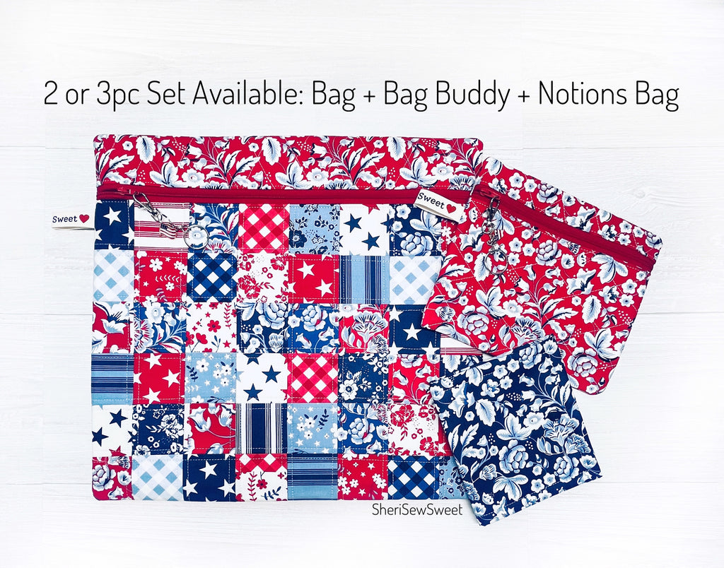 Patriotic Project Bag featuring Freedom Garden Fabric