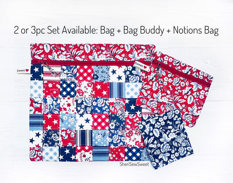 Patriotic Project Bag featuring Freedom Garden Fabric