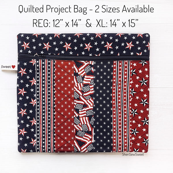 Patriotic Cross Stitch Project Bag w/America 250 Year fabric line