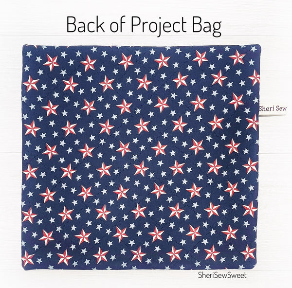 Patriotic Cross Stitch Project Bag w/America 250 Year fabric line