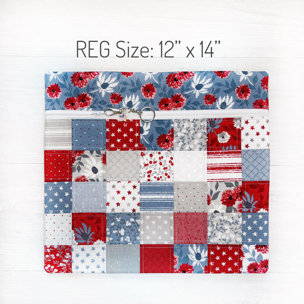 Patriotic Quilted Cross Stitch Project Bag with Old Glory Fabric by Lella Boutique