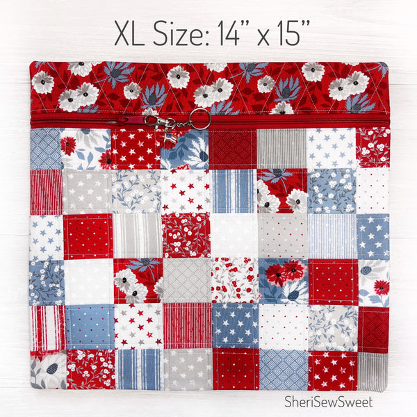 Patriotic Quilted Cross Stitch Project Bag with Old Glory Fabric by Lella Boutique