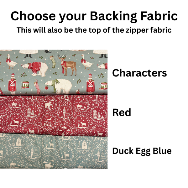 Project Bag w/Tilda Merry Little Christmas Fabrics, Quilted Patchwork Zipper Bag for Cross Stitch Organization