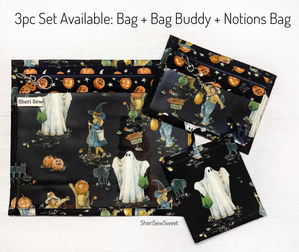 Halloween Cross Stitch Vinyl Front Project Bag