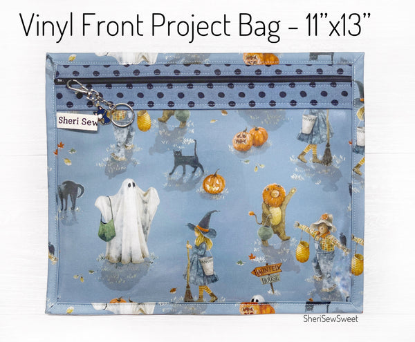 Halloween Cross Stitch Vinyl Front Project Bag