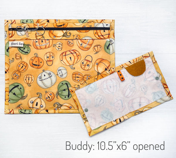 Halloween Pumpkin Project Bag with Halloween Whimsey Fabric by Teresa Kogut - Full Fabric or Vinyl Version