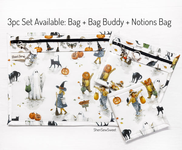 Halloween Cross Stitch Vinyl Front Project Bag