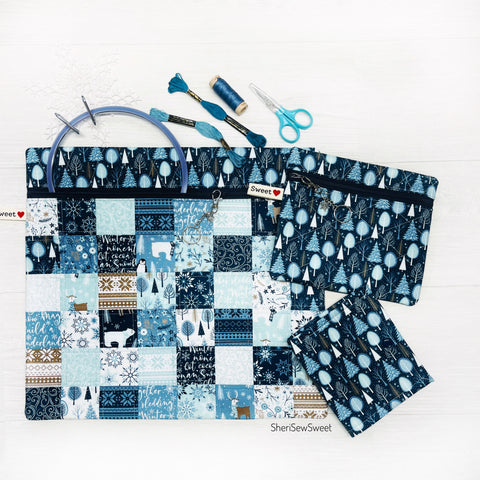 Winter Project Bag in Blues