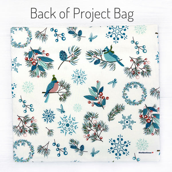 Winter Project Bag featuring Arrival of Winter Fabric Collection