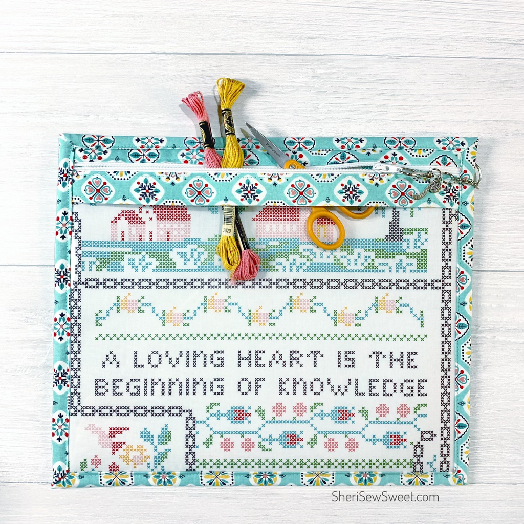 Loving Heart Cross Stitch Bag